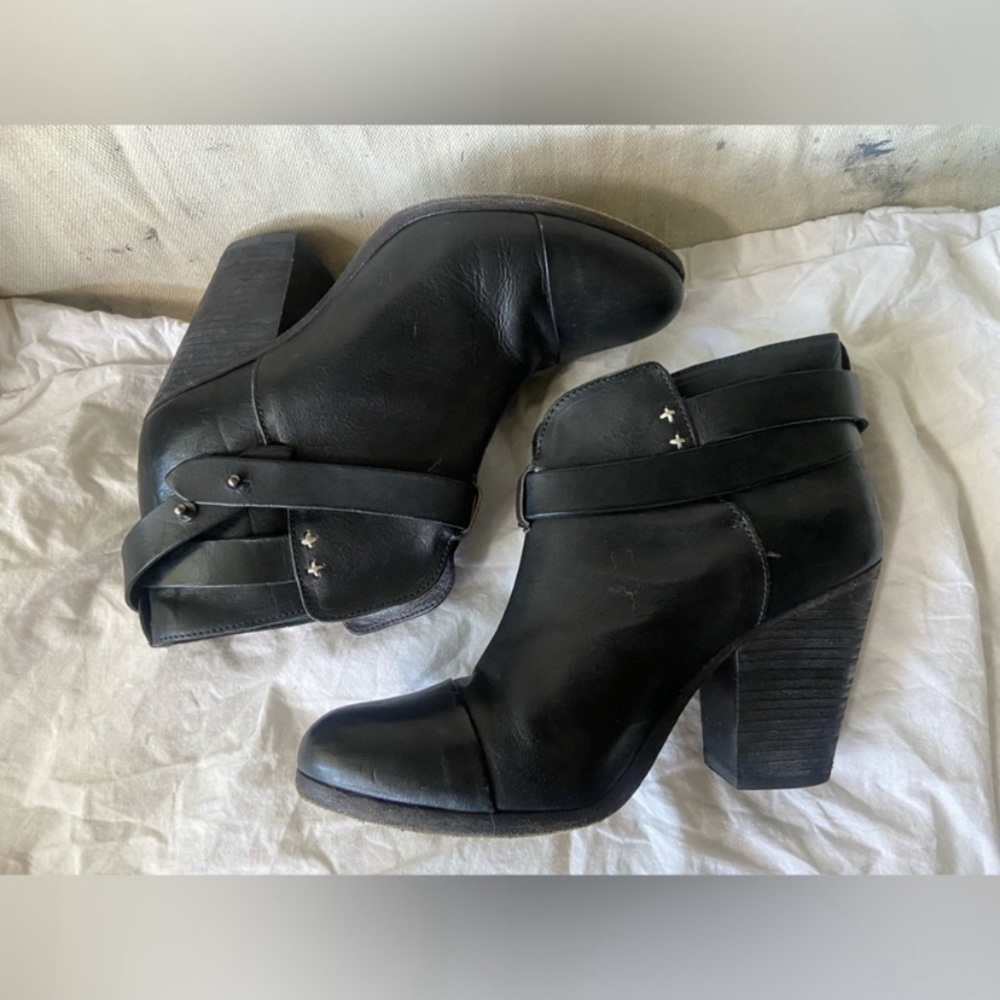 Rag & Bone Black Harrow Ankle Booties